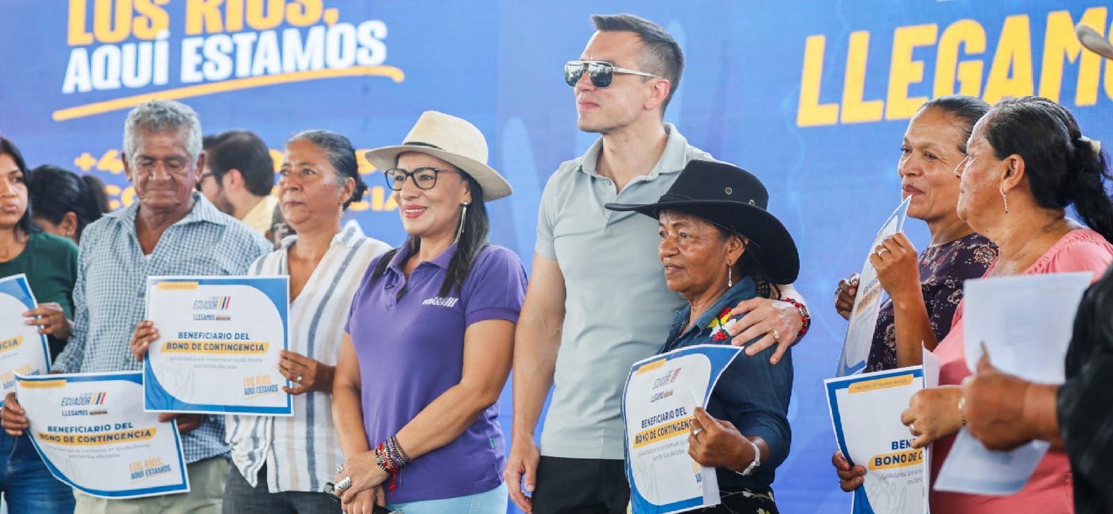 PRESIDENTE NOBOA REFUERZA LA ATENCIÓN POR LA ÉPOCA LLUVIOSA EN BABA, CANTÓN DE LOS RÍOS, CON 2.819 BONOS DE CONTINGENCIA