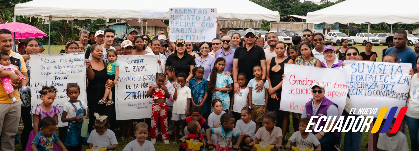 El Gobierno del presidente Noboa cumple con las familias afectadas por la época lluviosa en el Recinto Contreras y llega con ayuda humanitaria