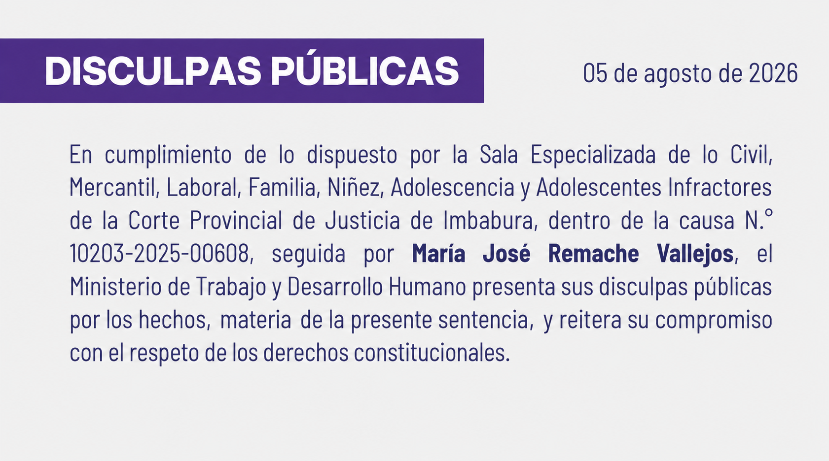 DISCULPAS PÚBLICAS